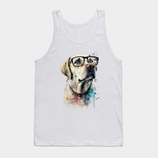 Pet Dog Portrait, Dog Owner Gift Idea, Cute Golden Lab Watercolor Dog Portrait Tank Top